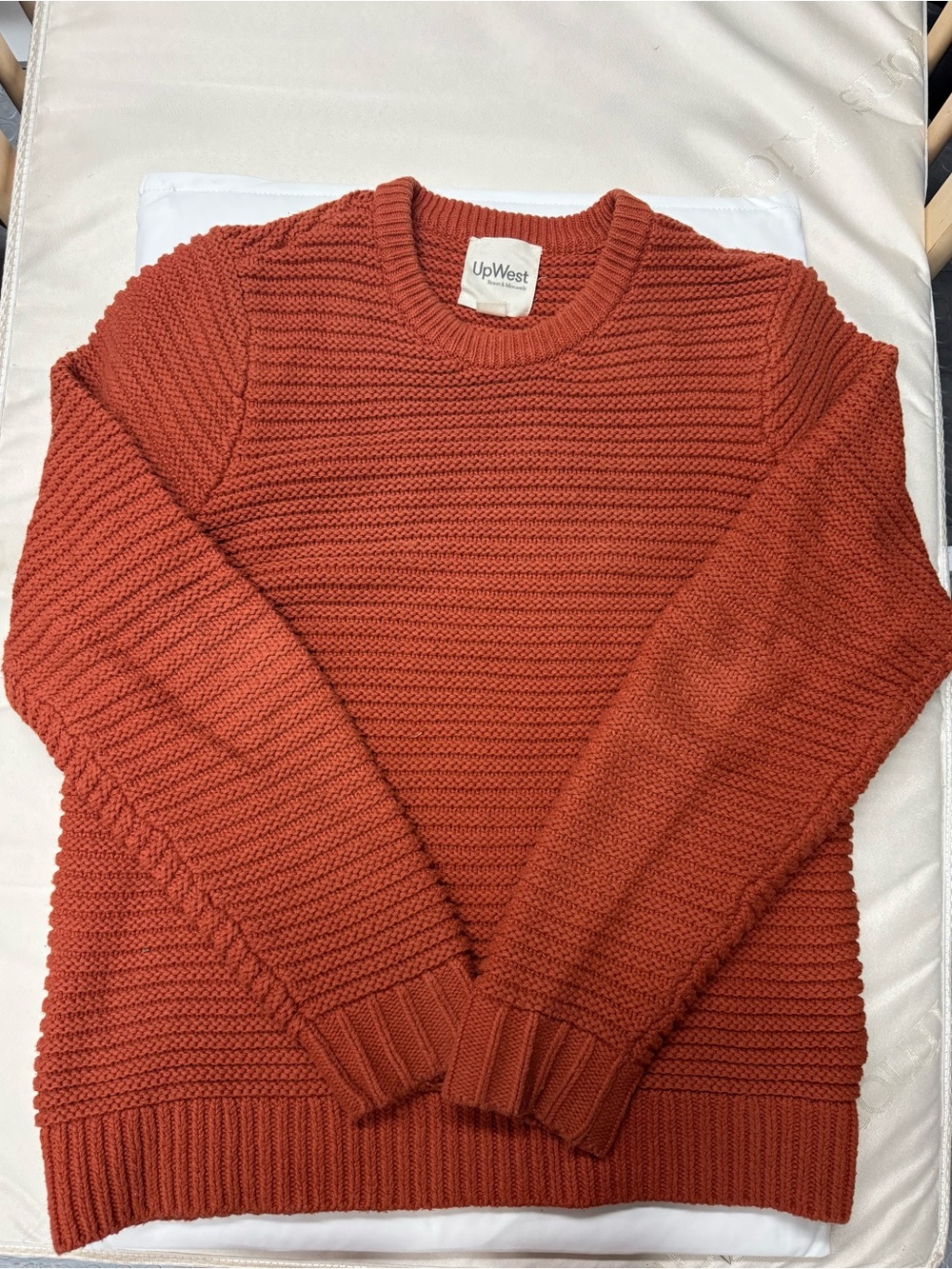 UpWest Rust Terracotta Chunky Knit Crewneck Sweater Sz S